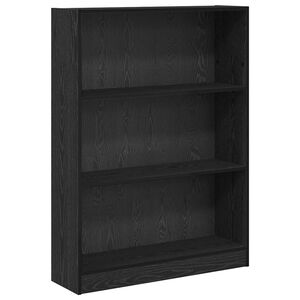 vidaXL Raft pentru cărți 80 x 24 x 109 cm Lemn prelucrat Stejar Negru
