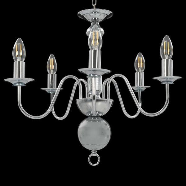 vidaXL Candelabru, argintiu, 5 becuri E14