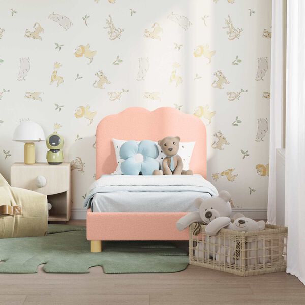 vidaXL Cadru de pat pentru copii cu spătar Roz 70 x 140 cm