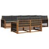 vidaXL Set de canapele de exterior cu pernă 7 pcs Natural și Antracit