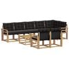 vidaXL Set de canapele de exterior 9 buc. Alb și negru