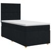 vidaXL Pat boxspring cu saltea Negru 100 x 200 cm Țesătură