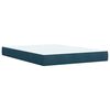 vidaXL Pat box spring cu saltea, albastru, 160x200 cm, catifea