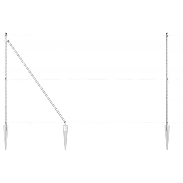 vidaXL St&acirc;lp de gard. 13 pcs Argintiu Oțel