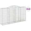 vidaXL Coșuri gabion arcuite 10 buc, 300x50x160/180cm, fier galvanizat