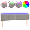 vidaXL Tăblie de pat cu LED, gri deschis, 183x16x78/88 cm, catifea