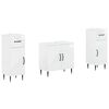 vidaXL Set de cabinet pentru baie cu 3 piese HAARLEM Alb foarte lucios