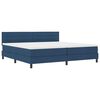 vidaXL Pat cu arcuri cu headboard albastru 200 x 200 cm țesătură