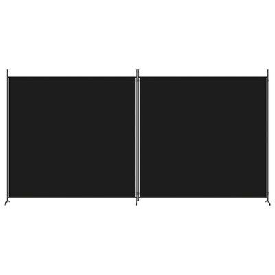 vidaXL Paravan de cameră cu 2 panouri, negru, 348x180 cm, textil