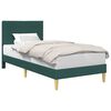 vidaXL Cadru de pat cu headboard Verde &icirc;nchis 90 x 200 cm Țesătură