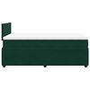 vidaXL Pat box spring cu saltea, verde &icirc;nchis, 120x190 cm, catifea