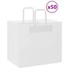 vidaXL Pungi de h&acirc;rtie 50 buc cu m&acirc;nere albe 32x22x28 cm