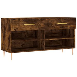 vidaXL Bancă de pantofi, stejar fumuriu, 102x35x55 cm, lemn prelucrat