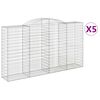 vidaXL Coșuri gabion arcuite 5 buc, 300x50x160/180 cm, fier galvanizat