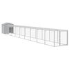 vidaXL Coteț pui cu incintă gri deschis 117x1017x123cm oțel galvanizat