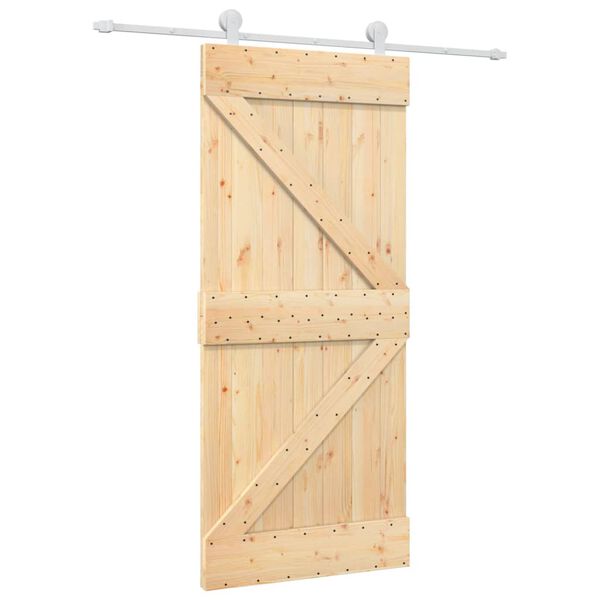 vidaXL Ușă glisantă cu set feronerie, 90x210 cm, lemn masiv de pin