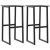 vidaXL Scaune bar, 2 buc. negru 38x38x80 cm oțel vopsit electrostatic