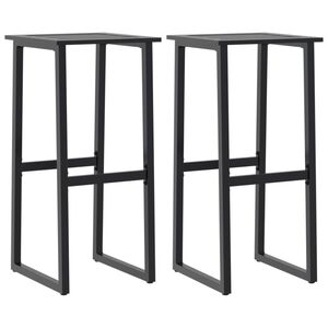vidaXL Scaune bar, 2 buc. negru 38x38x80 cm oțel vopsit electrostatic