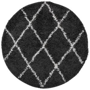 vidaXL Covor pufos "PAMPLONA" fire &icirc;nalte negru/crem modern &Oslash; 280 cm