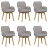 vidaXL Scaune de dining rotative 6 buc. Boucl&eacute; Gri deschis