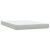 vidaXL Pat box spring cu saltea, gri deschis, 140x210 cm, catifea