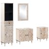 vidaXL Set de mobilier pentru baie 4 pcs Alb Lemn de mango solid