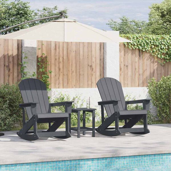 vidaXL Set de lounge pentru grădină 3 pcs Gri deschis HDPE