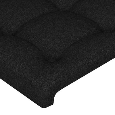 vidaXL Tăblie de pat cu LED, negru, 90x5x78/88 cm, textil