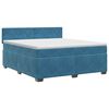 vidaXL Pat boxspring cu saltea Albastru &icirc;nchis 140 x 200 cm Catifea
