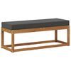 vidaXL Bancă Exterioară cu pernă Natural și Antracit 115 x 43 x 45 cm