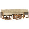 vidaXL Set de canapele de exterior 7 buc. Natural și Bej