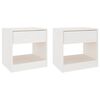 vidaXL Noptiere, 2 buc., alb, 40x31x40 cm, lemn masiv de pin