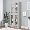 vidaXL Dulap cu vitrină, gri beton, 82,5x30,5x185 cm, lemn prelucrat