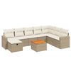 vidaXL Set canapele de grădină, 9 piese, cu perne, bej, poliratan