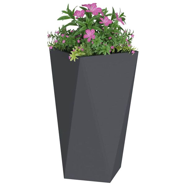 vidaXL Jardinieră 2 pcs Antracit 40 x 40 x 75 cm Oțel