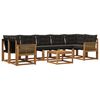 vidaXL Set de canapele de exterior cu pernă 8 pcs Natural și Negru