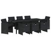 vidaXL Set de masă pentru grădină 9 pcs Negru poliratan