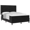 vidaXL Pat cu arcuri cu headboard Negru 160 x 200 cm Catifea