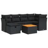 vidaXL Set canapele de grădină cu perne, 7 piese, negru, poliratan