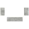 vidaXL Set comodă TV 4 pcs Gri din beton Lemn compozit