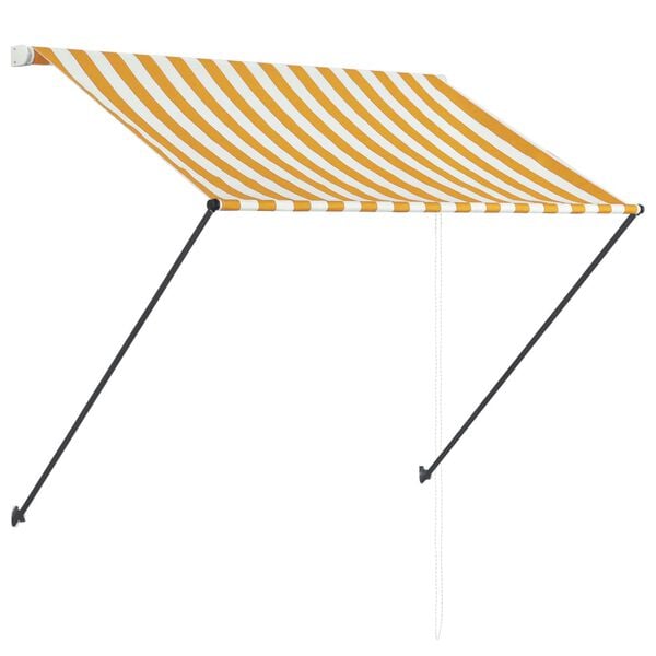 vidaXL Copertină retractabilă cu LED, galben și alb, 150 x 150 cm