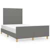vidaXL Cadru de pat fără saltea gri &icirc;nchis 120x190 cm țesătură