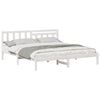 vidaXL Cadru de pat cu headboard Alb 200 x 200 cm Lemn de pin masiv