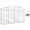 vidaXL Coșuri gabion arcuite 11 buc, 200x50x120/140 cm,fier galvanizat