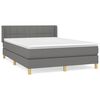 vidaXL Pat box spring cu saltea, gri &icirc;nchis, 140x200 cm, textil