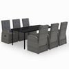 vidaXL Set de mobilier pentru grădină, cu perne, 7 piese, gri