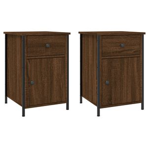 vidaXL Noptiere, 2 buc., stejar maro, 40x42x60 cm, lemn prelucrat