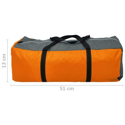 vidaXL Cort de camping, 4 persoane, gri și portocaliu