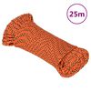 vidaXL Fr&acirc;nghie de barcă, portocaliu, 3 mm, 25 m, polipropilenă