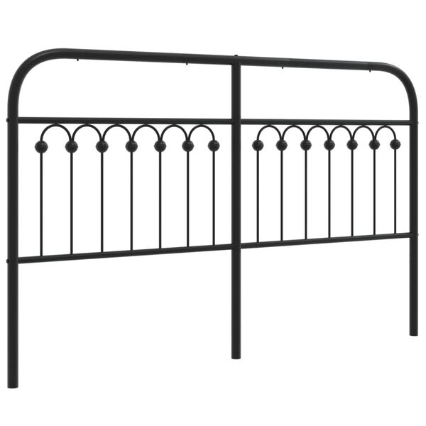 vidaXL Tăblie de pat metalică, negru, 150 cm
